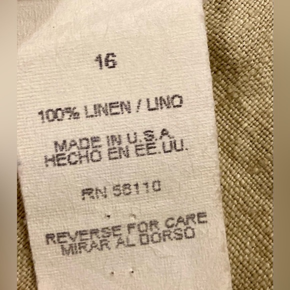 Studio Ease Linen Dress Women Beige Sz 16 - Picture 6 of 8